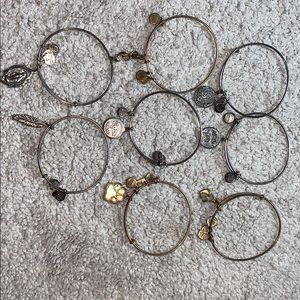 Alex and Ani bracelets.